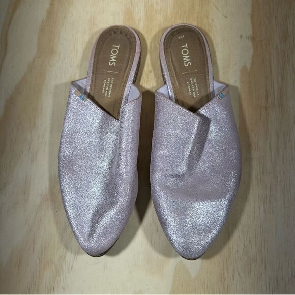 Toms Pink Metallic Mules Women’s Size 8 - Picture 6 of 8